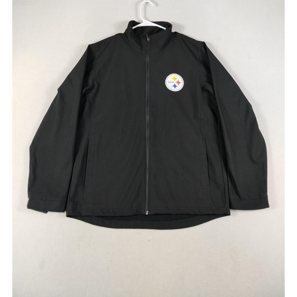 Pittsburgh‎ Steelers Jacket Mens Medium Black NFL Football Full Zip Polyester